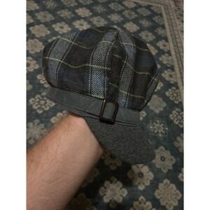 Nine West Plaid Newsboy‎ Cap Hat Gray Blue Fashion Accessory Cute